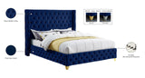 Savan Velvet Bed - Luxe Black Upholstered Frame with Deep Button Tufting & Customizable Legs