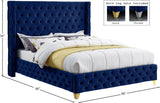 Savan Velvet Bed - Luxe Black Upholstered Frame with Deep Button Tufting & Customizable Legs