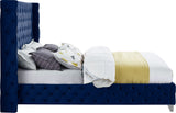 Savan Velvet Bed - Luxe Black Upholstered Frame with Deep Button Tufting & Customizable Legs