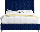Savan Velvet Bed - Luxe Black Upholstered Frame with Deep Button Tufting & Customizable Legs