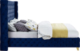 Savan Velvet Bed - Luxe Black Upholstered Frame with Deep Button Tufting & Customizable Legs