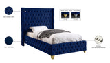 Savan Velvet Bed - Luxe Black Upholstered Frame with Deep Button Tufting & Customizable Legs