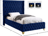 Savan Velvet Bed - Luxe Black Upholstered Frame with Deep Button Tufting & Customizable Legs