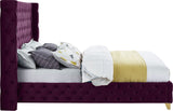 Savan Velvet Bed: Luxurious Black Upholstered Design with Deep Tufting and Customizable Legs