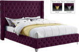 Savan Velvet Bed: Luxurious Black Upholstered Design with Deep Tufting and Customizable Legs