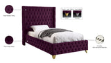 Savan Velvet Bed: Luxurious Black Upholstered Design with Deep Tufting and Customizable Legs