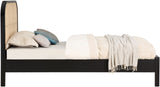 Siena Mid-Century Modern Bed with Elegant Cane Headboard and Durable Ash Wood for Timeless Style