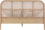 Siena Mid-Century Modern Bed with Elegant Cane Headboard and Durable Ash Wood for Timeless Style