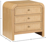 Siena Night Stand - Elegant Mid-Century Design with Cane Drawers and Durable Ash Wood Construction