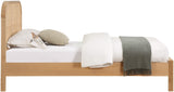Siena Mid-Century Modern Bed with Elegant Cane Headboard and Durable Ash Wood for Timeless Style