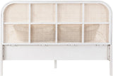 Siena Mid-Century Modern Bed with Elegant Cane Headboard and Durable Ash Wood for Timeless Style