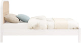 Siena Mid-Century Modern Bed with Elegant Cane Headboard and Durable Ash Wood for Timeless Style