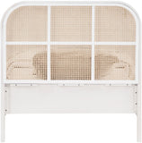 Siena Mid-Century Modern Bed with Elegant Cane Headboard and Durable Ash Wood for Timeless Style