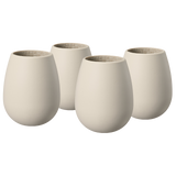 Unbreakable Silicone Stemless Wine Glassware | Set of 4 (Tan)
