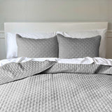 Melange Bamboo Cotton Quilted Coverlet - Silver