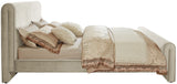 Sloan Contemporary Velvet Bed with Curved Headboard, Stylish Design & Comfortable Support 59" W