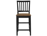 Joplin Solid Wood 24" Farmhouse Counter Stool, Walnut and Ebony Finish