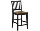 Joplin Solid Wood 24" Farmhouse Counter Stool, Walnut and Ebony Finish