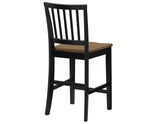 Joplin Solid Wood 24" Farmhouse Counter Stool, Walnut and Ebony Finish