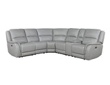 Alexandria Leather 6-Piece Power Reclining Set, Stone