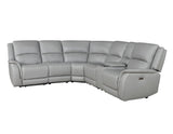 Alexandria Leather 6-Piece Power Reclining Set, Stone