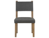Aubrey Side Chair, Gray Vegan Leather with Driftwood finish