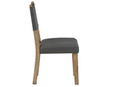 Aubrey Side Chair, Gray Vegan Leather with Driftwood finish