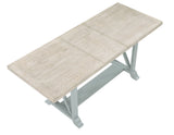 Darcy 64-82"Counter Table with 18-inch leaf, Mint Green and Natural Finish