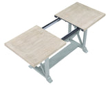 Darcy 64-82"Counter Table with 18-inch leaf, Mint Green and Natural Finish