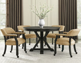 Rylie Captains Chair, Black Finish with Sand Vegan Leather
