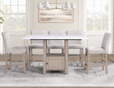 Taylor Faux Marble Top 60" Storage Counter Table