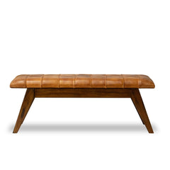 Maja Tan Leather Bench