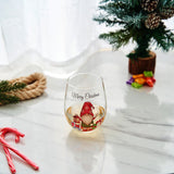 Stemless Christmas Gnome Wine Glass - 17 oz