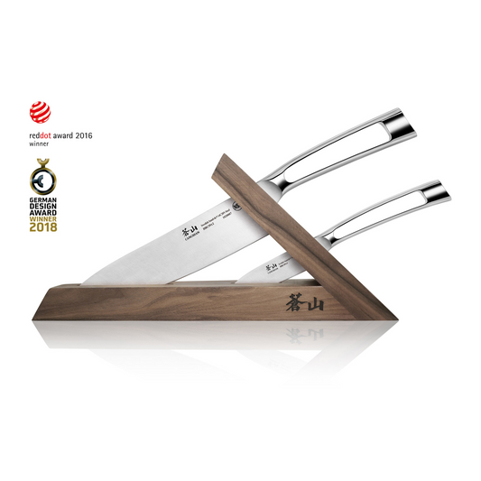 TN1 Series 3-Piece TAI Knife Block Set, Forged Swedish 14C28N Steel, Walnut Block, 1021264