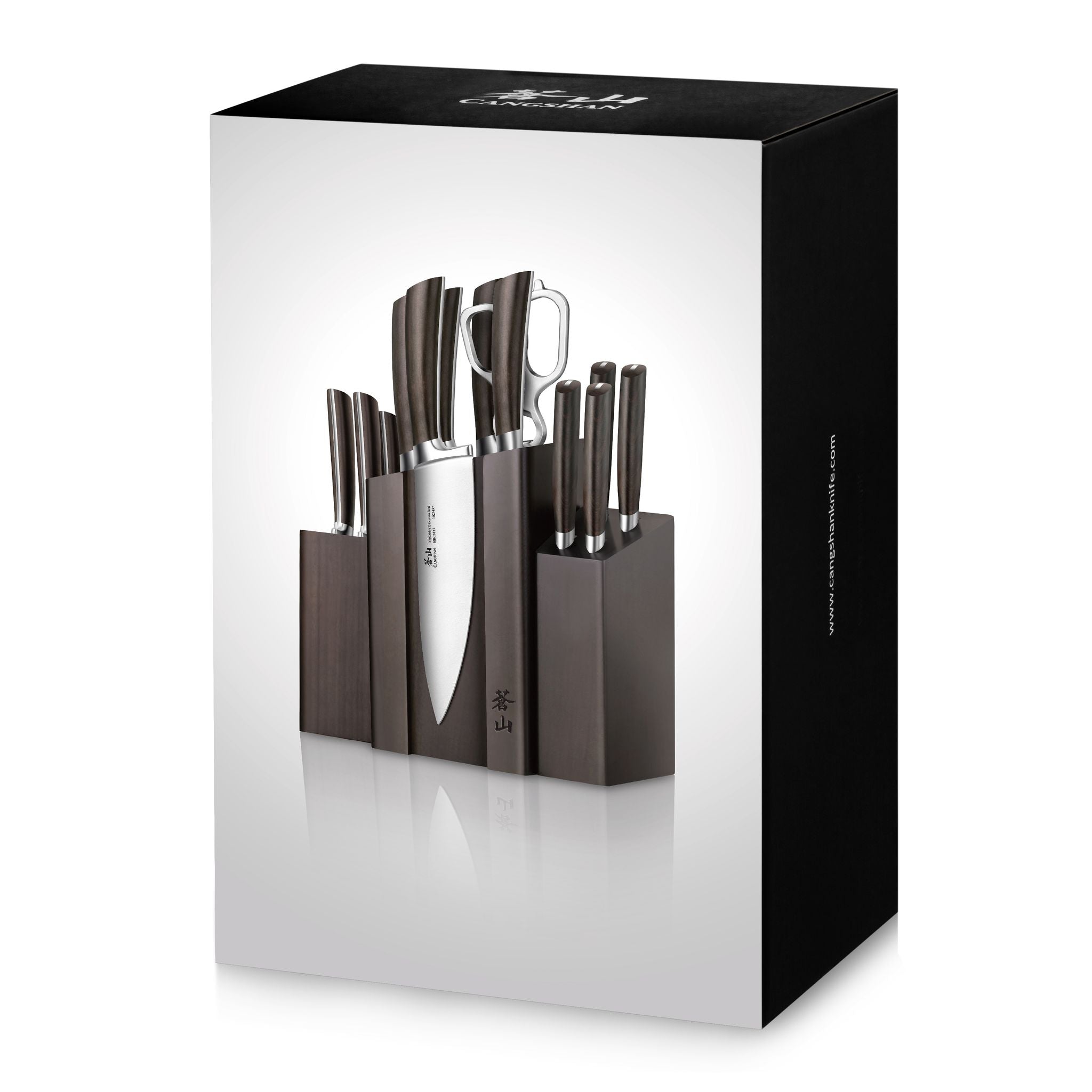 A Series 14-Piece Magnetic Knife Block Set, Forged German Steel, DENALI Walnut Block, 1022285