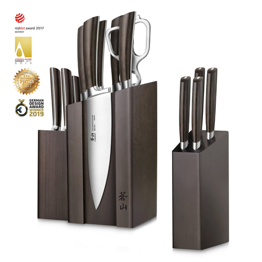 A Series 14-Piece Magnetic Knife Block Set, Forged German Steel, DENALI Walnut Block, 1022285