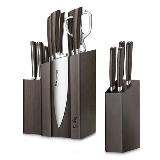 A Series 14-Piece Magnetic Knife Block Set, Forged German Steel, DENALI Walnut Block, 1022285