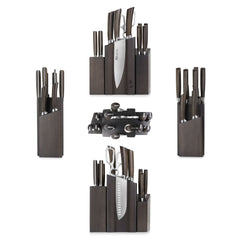 A Series 14-Piece Magnetic Knife Block Set, Forged German Steel, DENALI Walnut Block, 1022285