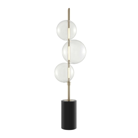 Aluminum and Glass Table Lamp // Satin Nickel