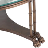 Coffee Table Lioness Bronze finish | bevelled glass