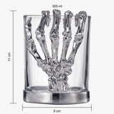 Skeleton Whiskey Glass Tumbler | Set of 2 | 10oz Glasses 4.3" H