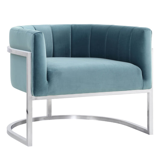 Magnolia Performance Velvet Accent Chair - Silver Base