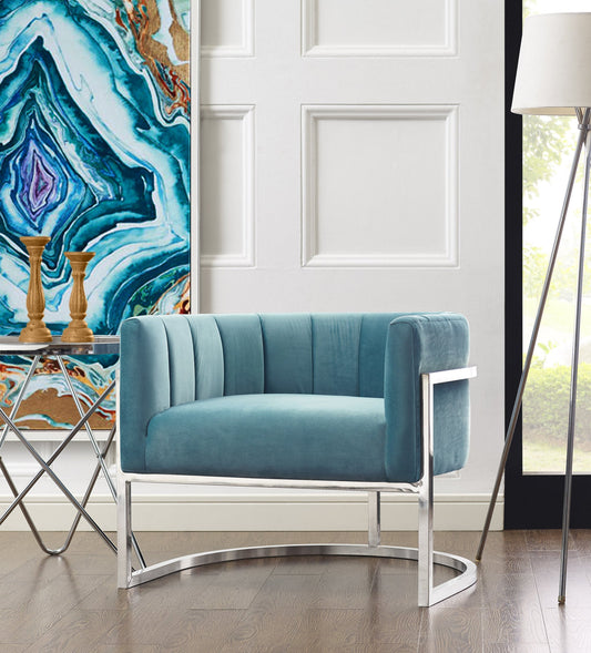 Magnolia Performance Velvet Accent Chair - Silver Base