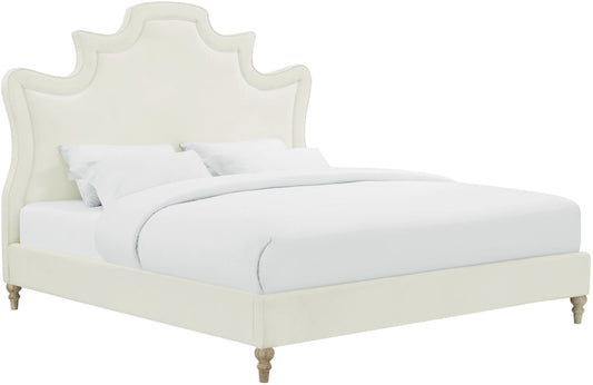 Serenity Cream Performance Velvet Bed