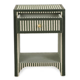 Kora 18" Cotton Jute 1-Drawer Contract-Grade Nightstand
