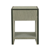 Kora 18" Cotton Jute 1-Drawer Contract-Grade Nightstand
