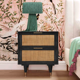 Sierra 22" Cane 2-Drawer Nightstand