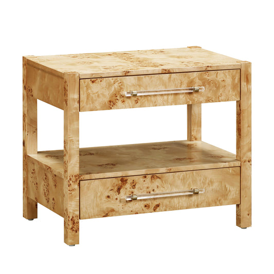Brandyss 26" Burl 2-Drawer Nightstand