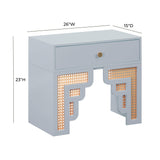Suzie 26" Rattan Nightstand With Drawer