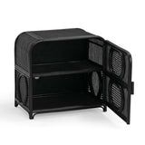 Tina 27" Rattan Nightstand With Storage